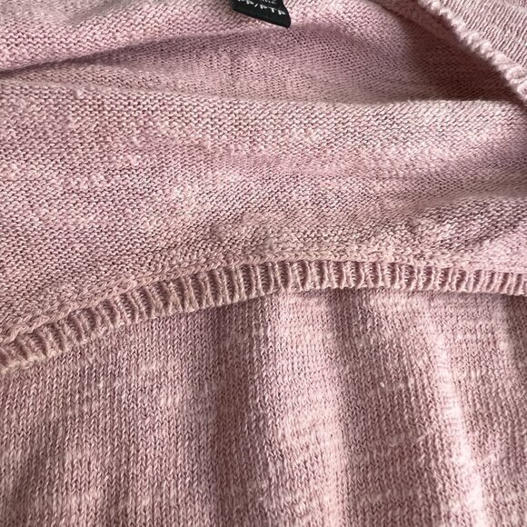 Eileen Fisher Sweater PP Petite Linen Cotton Pink Long Sleeve Crew Neck Solid - Picture 12 of 16
